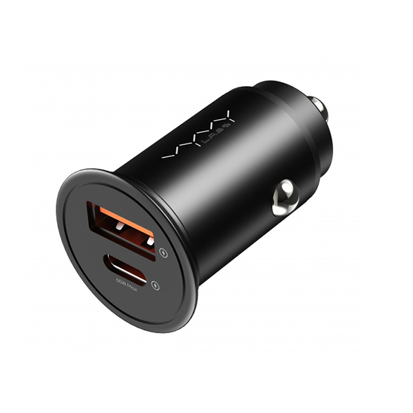 شارژر فندکی سریع Vyvylabs Round Dot 65W – دو پورت (Type-C و USB-A)